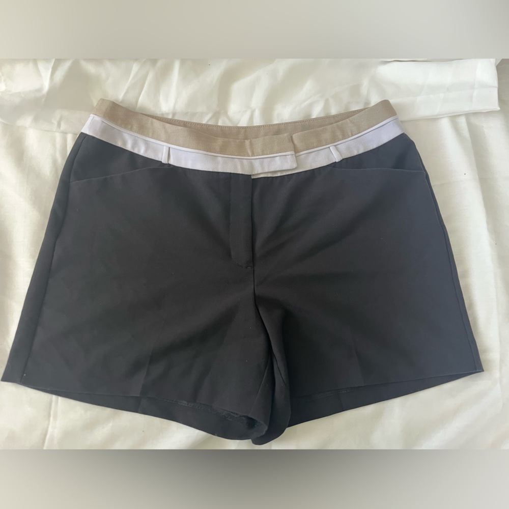 Worthington Black Shorts with Tan and White Accents